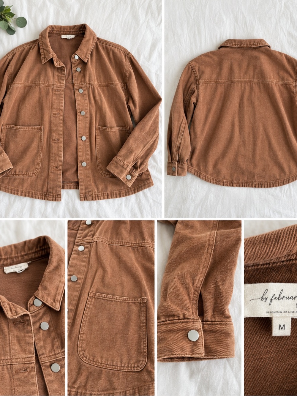 Rust Brown Button-Up Shacket Jacket – Size Medium